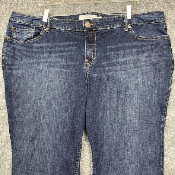 Torrid Jeans Womens 24XS Short Petite Blue Boot Cut Dark Wash High Rise Preppy - Picture 2 of 15
